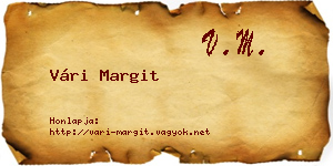 Vári Margit névjegykártya